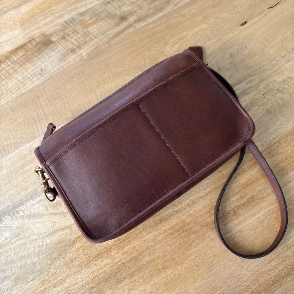 Vintage COACH 70s 80s Carnival Crossbody Brown Leather Small/Med Bag - Picture 13 of 16